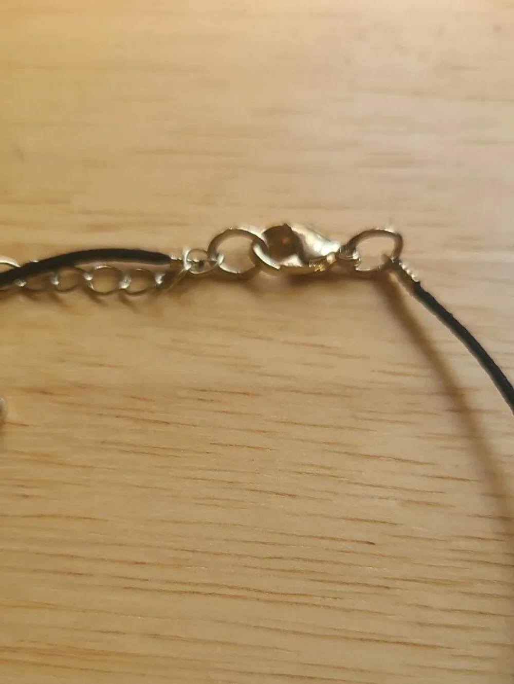 Crystal Teardrop Pendant Necklace - Black Cord